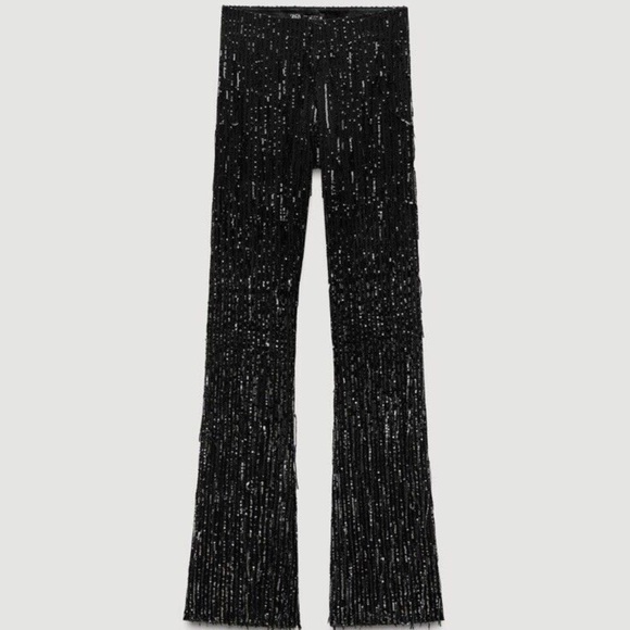 ZARA FRINGED SEQUINS LEGGINGS BLOGGER FAV - Picture 10 of 10